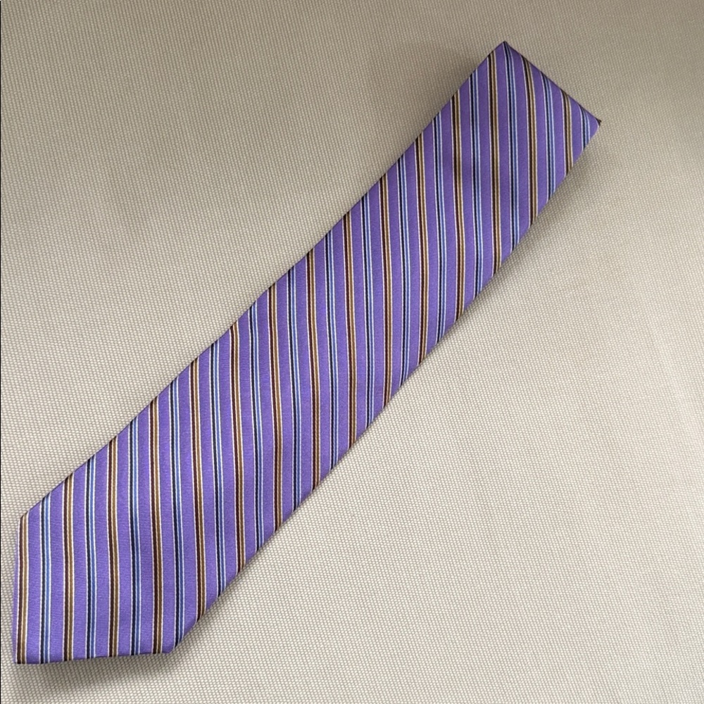 Brooks Brothers Purple and Gold Striped Tie